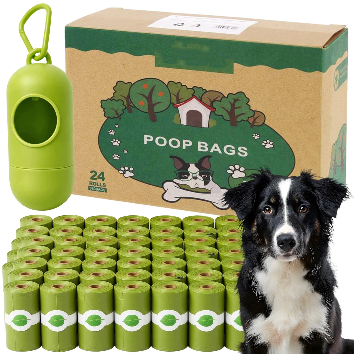 BIODEGRADABLE BAGS FOR DOG FECES BIO DOG POOP BAGS 360 PCS CASE