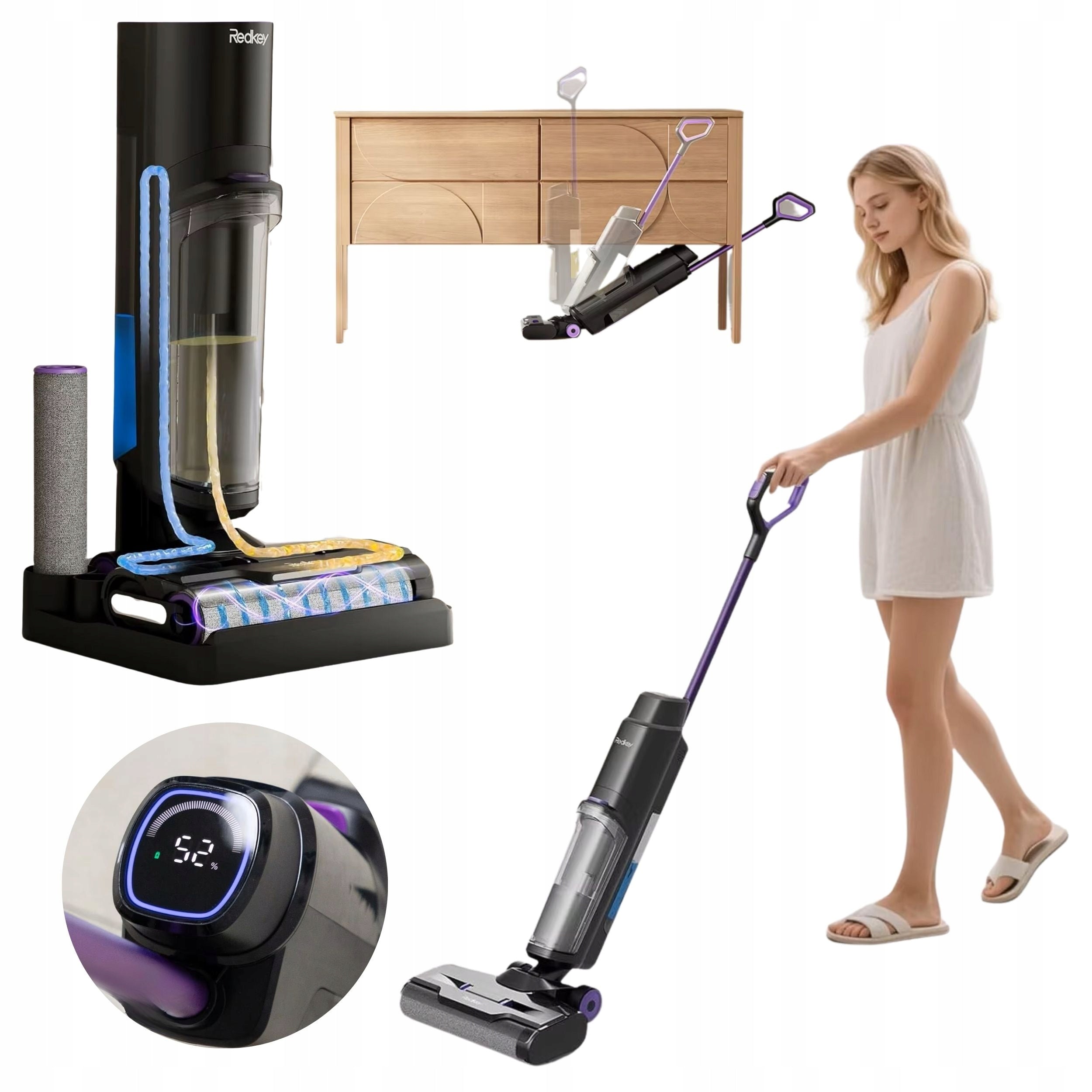 BIONIC VACUUM CLEANER MOP 3in1 REDKEY W15 COMBO WIRELESS SELF-CLEANING