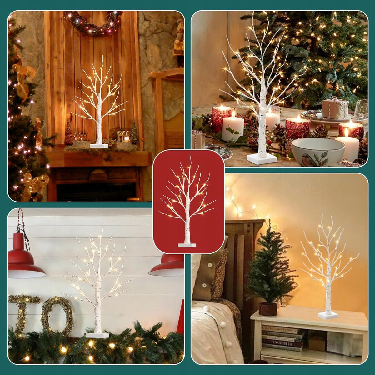 BIRCH LAMP 60 CM 24 LED FOR CHRISTMAS DECORATIONS ADJUSTABLE Packaging status original