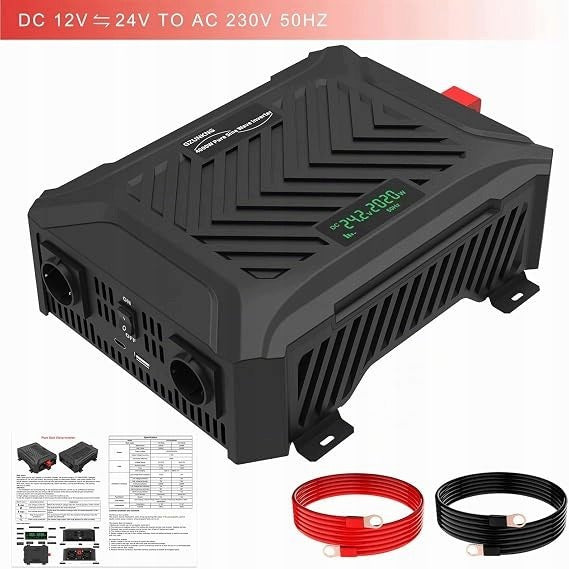BL53 ALOWNIK 12V24V 2000W 230V PURE SINE WAVE GZUNKNG 4000W PEAK POWER