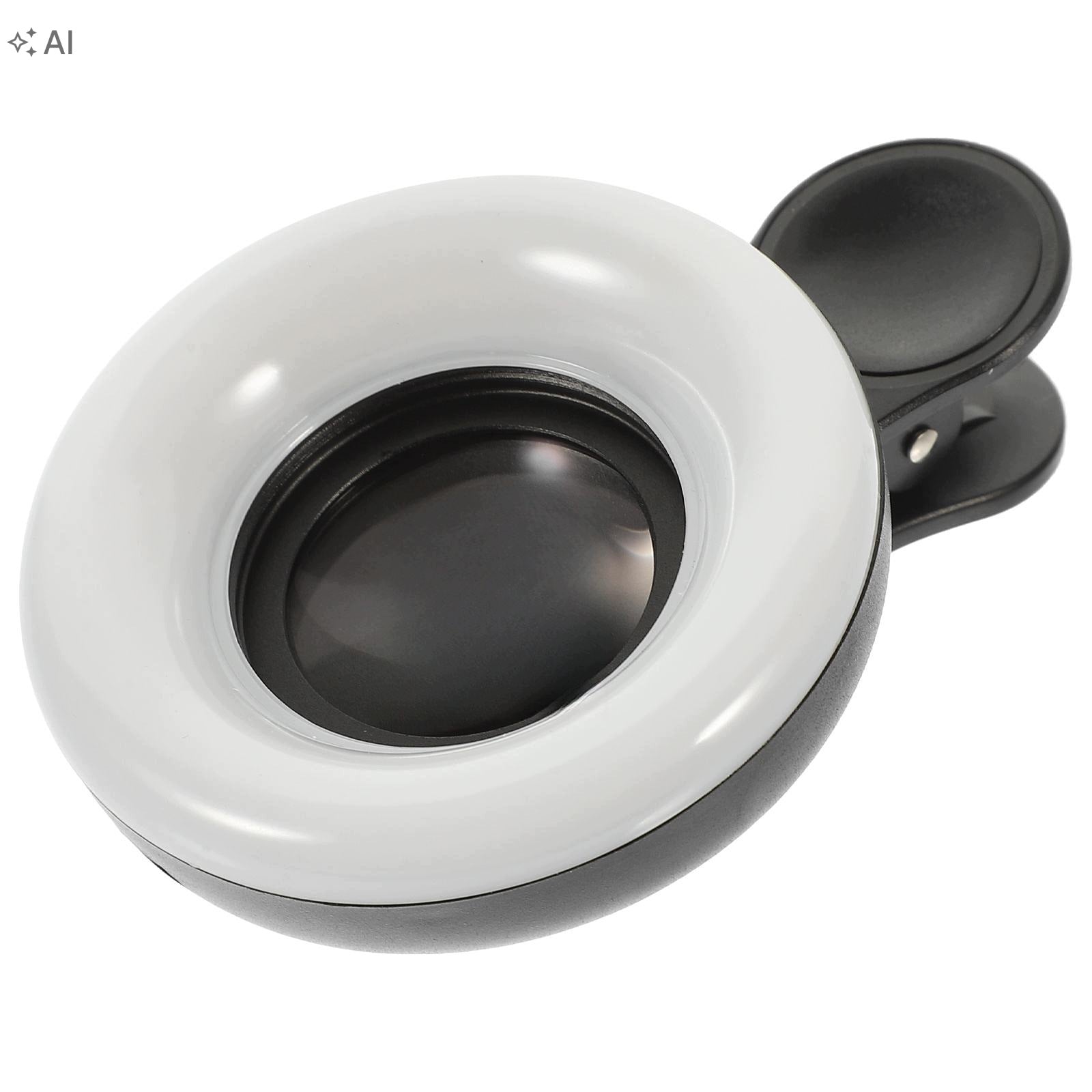 BLACK CLIP-ON PHONE MACRO LENS WITH ADJUSTABLE LED FILL LIGHT FOR HOME Brand no brand