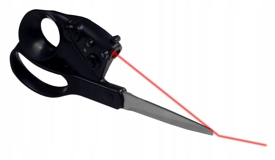 BLACK LASER SCISSORS WITH LASER POINTER SIMPLE CUTTING GIFT