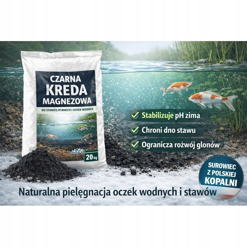 BLACK MAGNESIUM CHALK 20 KG for ponds and fish ponds Form powder
