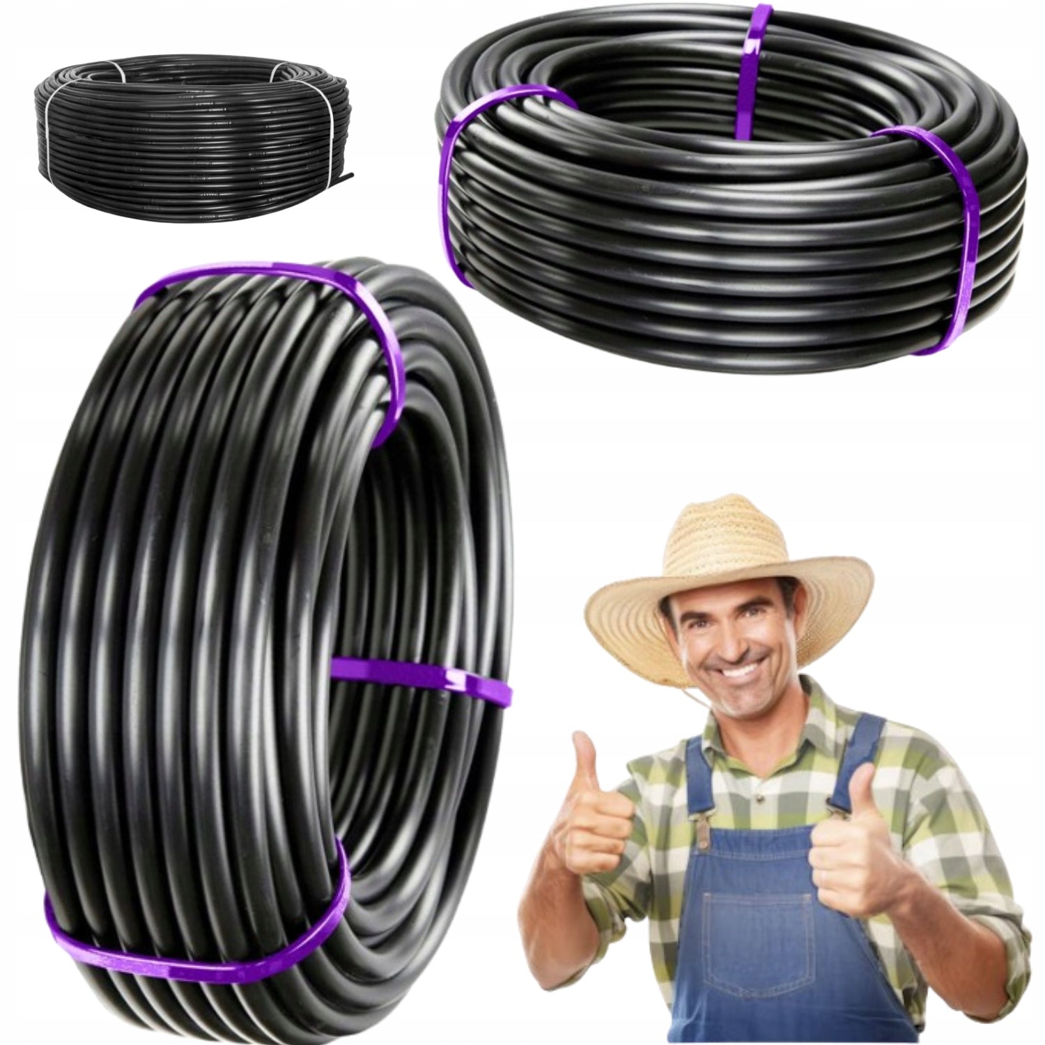 BLACK SEALED PIPE FOR WATER TRANSPORT IRRIGATION HOSE 100M