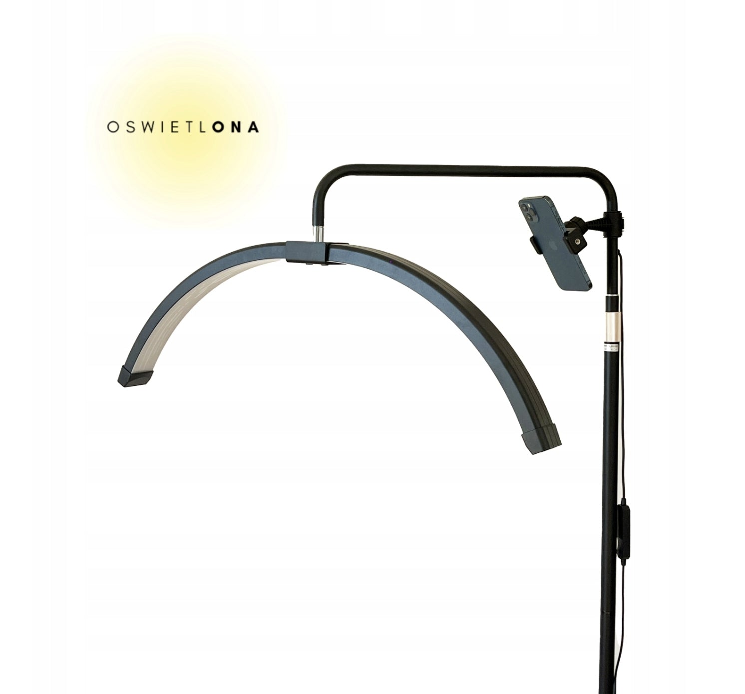 BLACK STANDING COSMETIC LAMP FOR EYELASHES AND SHADOWLESS MAKEUP 1,8M 50W