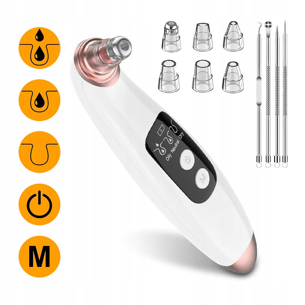 BLACKHEAD VACUUM CLEANER FACE PURIFIER 3 MODES 400MAH 6 NOZZLES