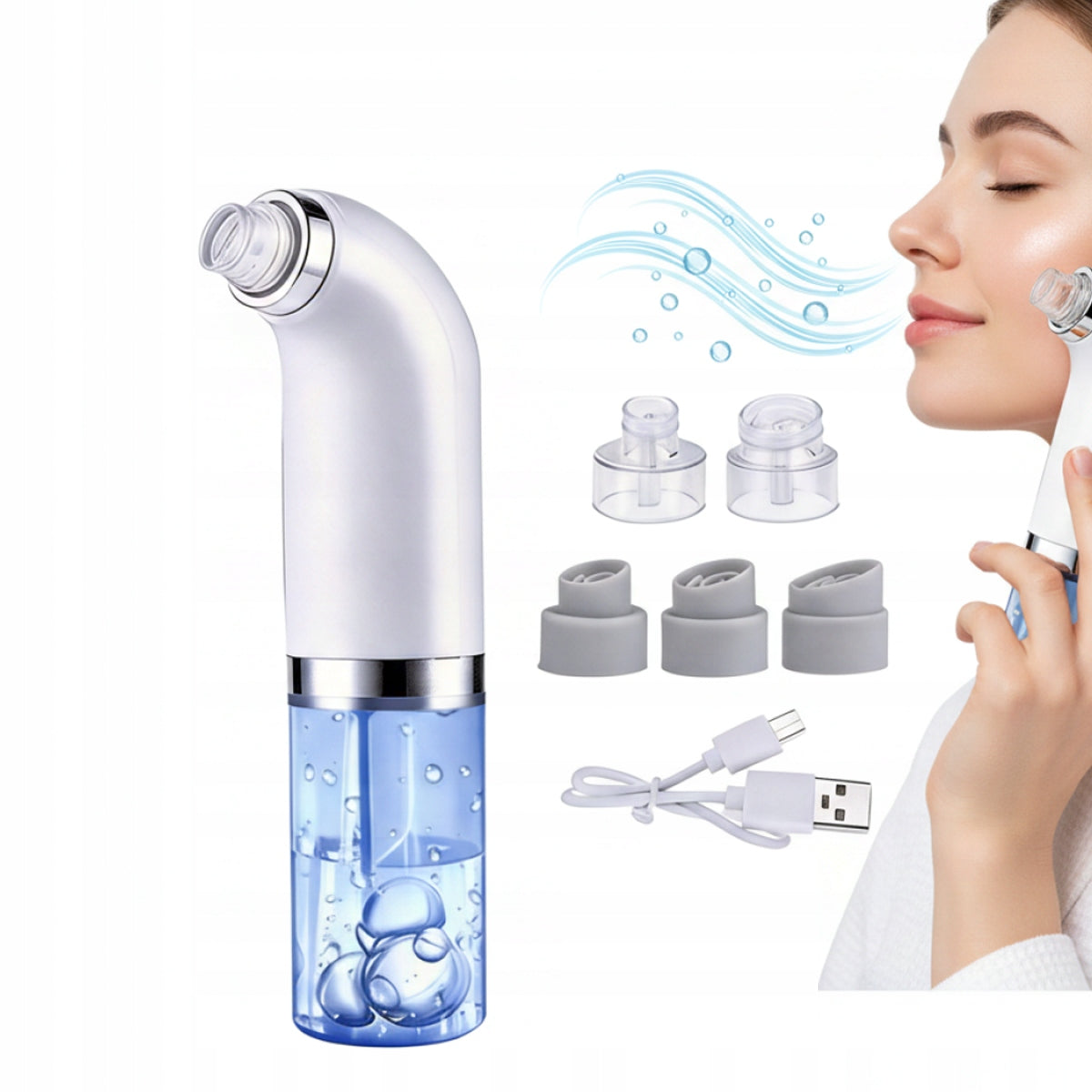 BLACKHEAD VACUUM CLEANER hydrabrasion FOR CLEANING PORES 6IN1