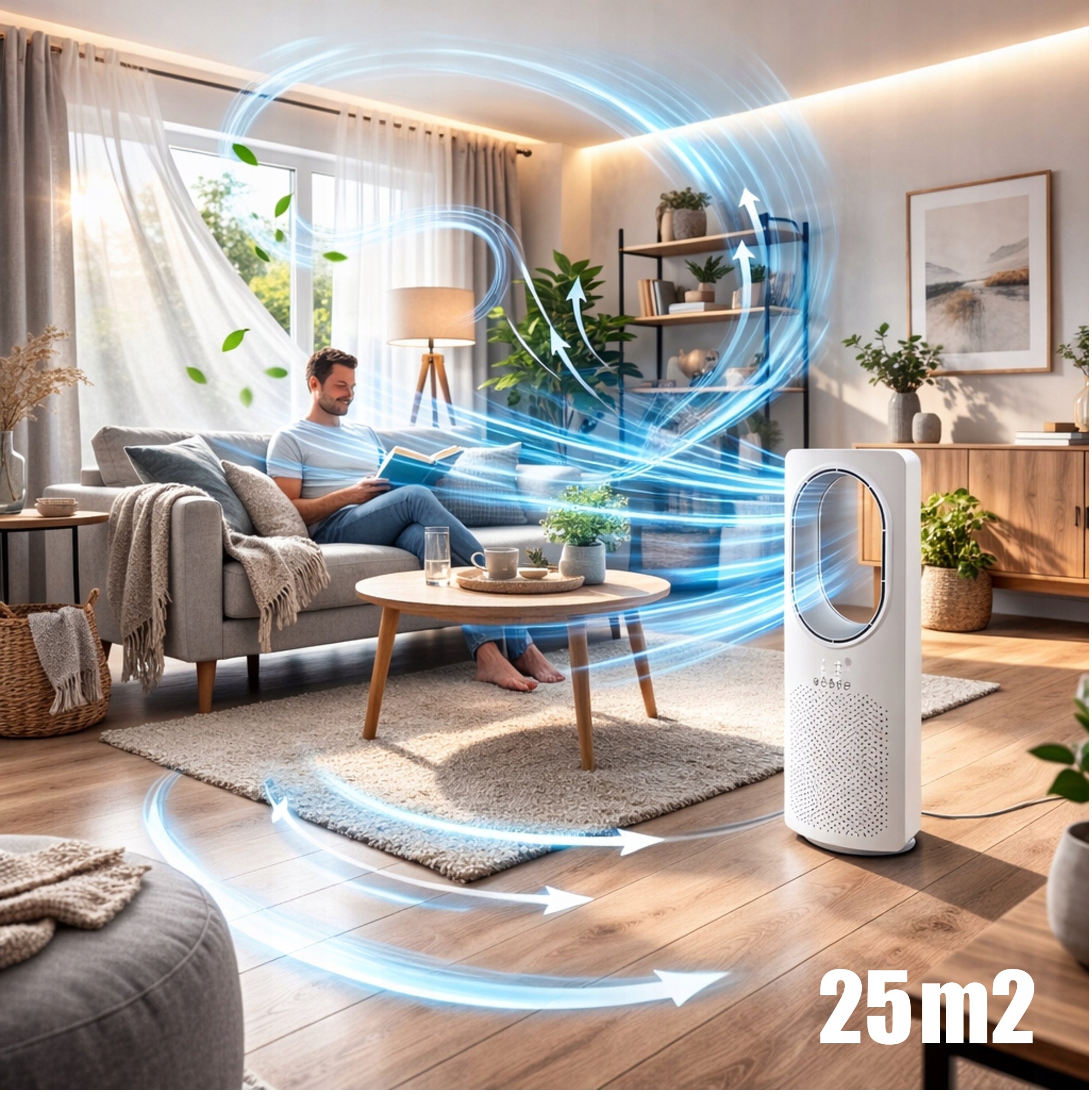 BLADELESS COLUMN FAN WHITE QUIET TOUCH PANEL + 50W REMOTE CONTROL Manufacturer code ZLN1078