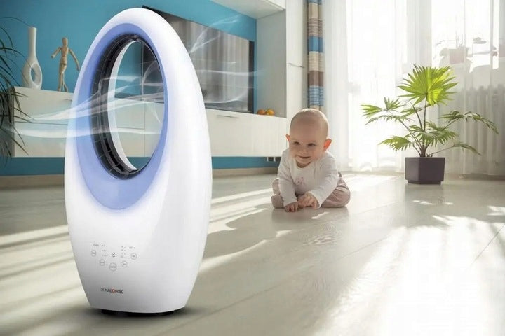 BLADELESS FLOOR FAN OSCILLATION TIMER REMOTE CONTROL LED LIGHTING Functions oscillation timer