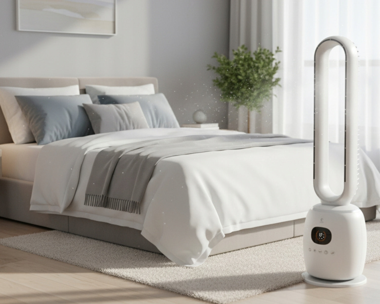 BLADELESS Fans Silent Column Fan LED Timer 60W + Remote Control Functions oscillation automatic oscillation timer