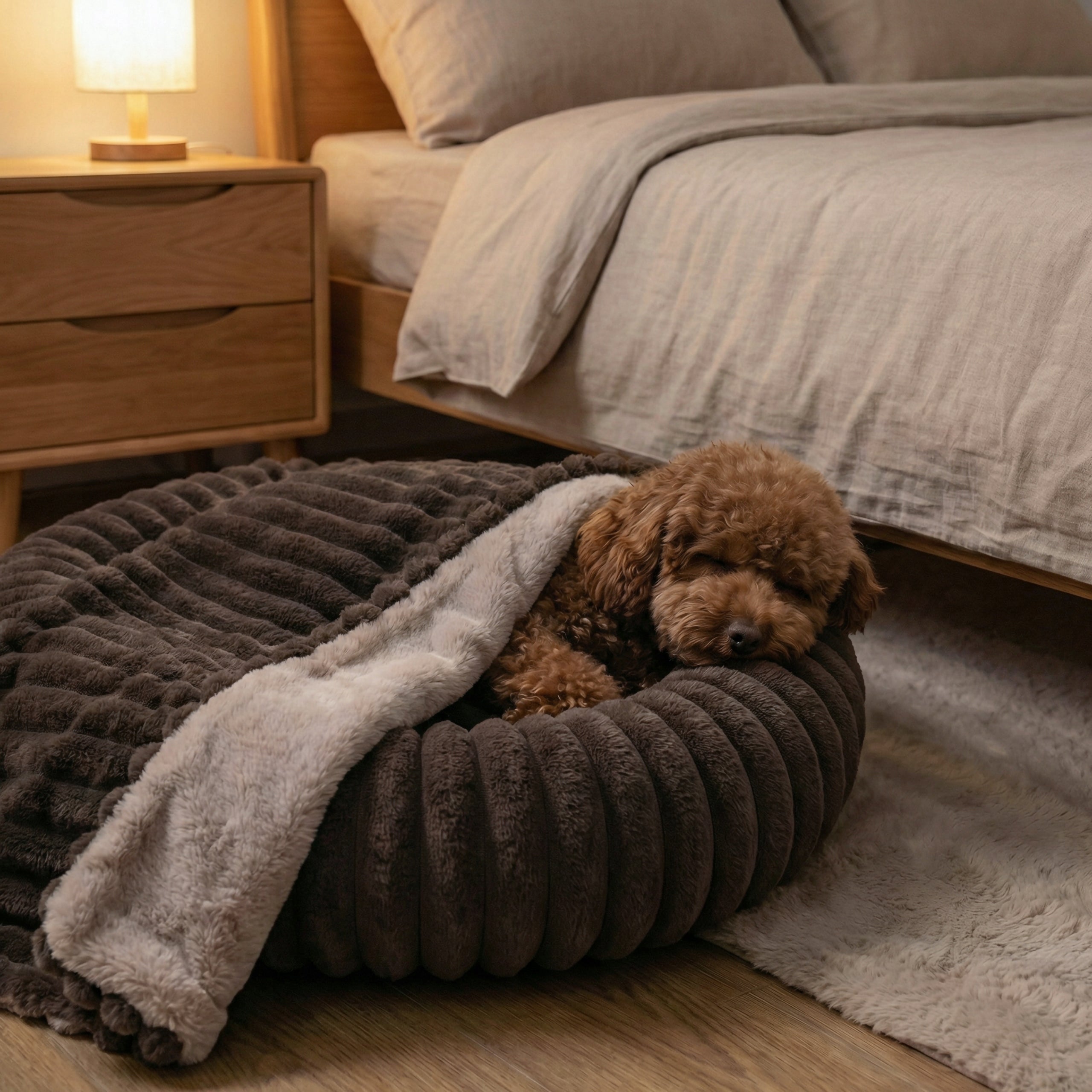 BLANKET FOR DOG CAT DOUBLE-SIDED 100x80 CM WARM WRAPPING FUR BROWN Packaging status original
