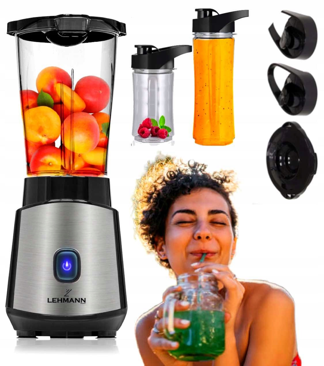 BLENDER+ADDITIONAL WATER BOTTLES QUICK FUNCTIONAL HIGH POWER EASY TO WASH