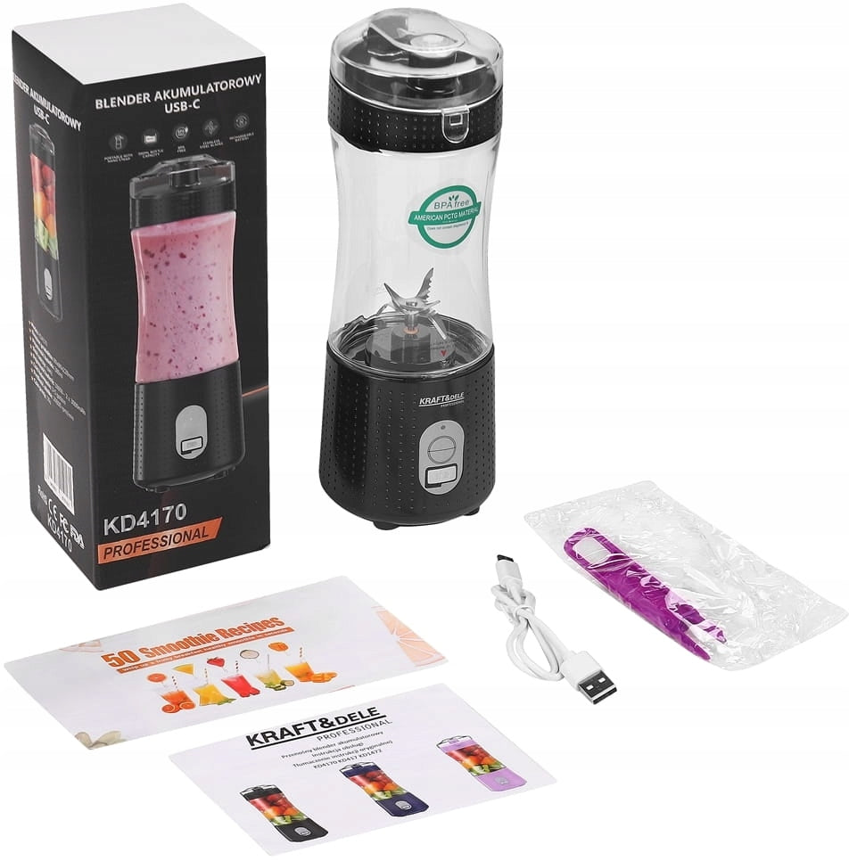 BLENDER CORDLESS PORTABLE SMOOTHIE MOUTHPIECE 400ML USB-C Brand no brand