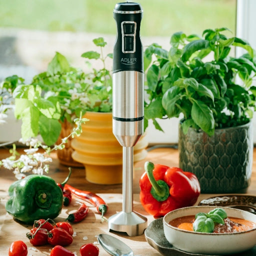 BLENDER HANDHELD MIXER MULTIFUNCTIONAL Turbo Steel Beater Shredder Brand ADLER