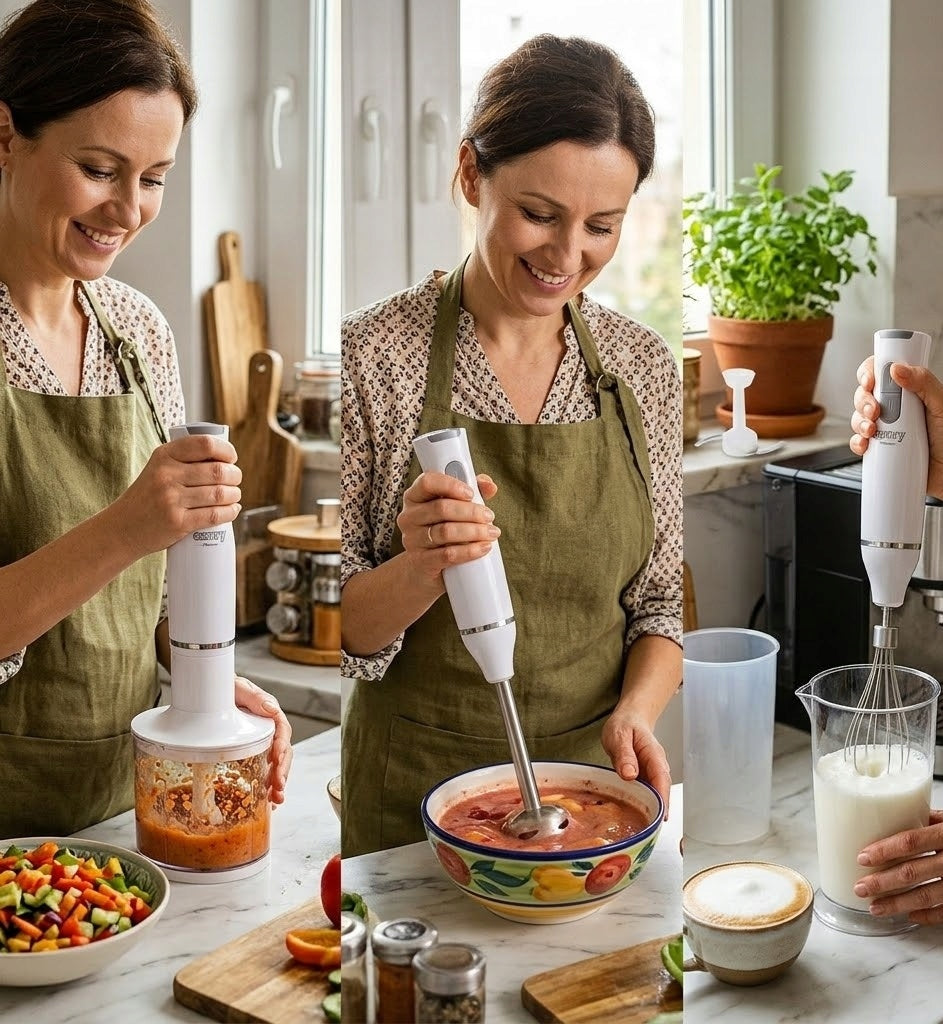 BLENDER HANDHELD MULTIFUNCTIONAL MIXER SHREDDER FOAMER SET 5in1 800W Brand Camry