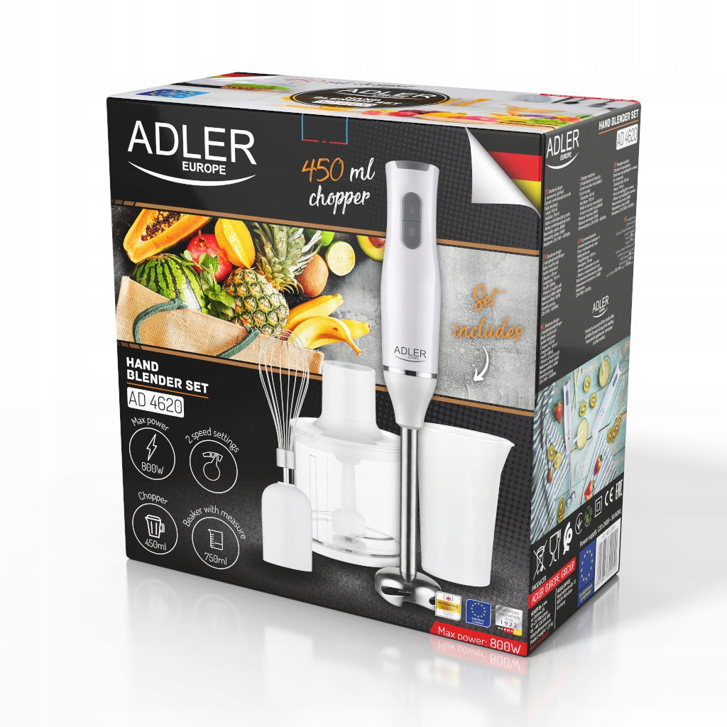 BLENDER HANDHELD MULTIFUNCTIONAL TURBO MIXER SHREDDER MALAKSER SET 3in1 Dominant color white