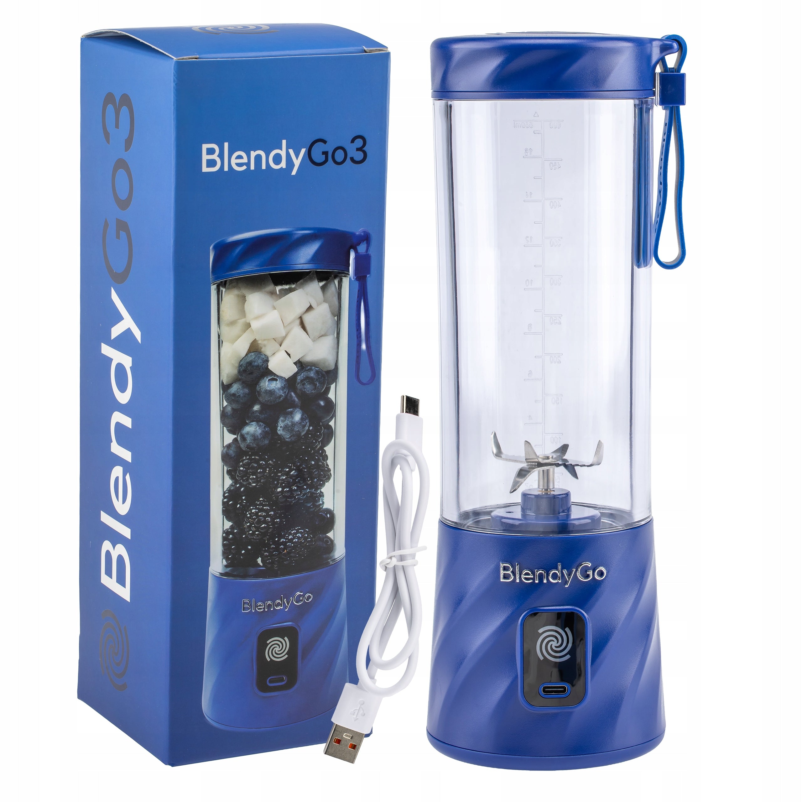 BLENDYGO 3 NAVY BLUE P120 USB PORTABLE CORDLESS BLENDER