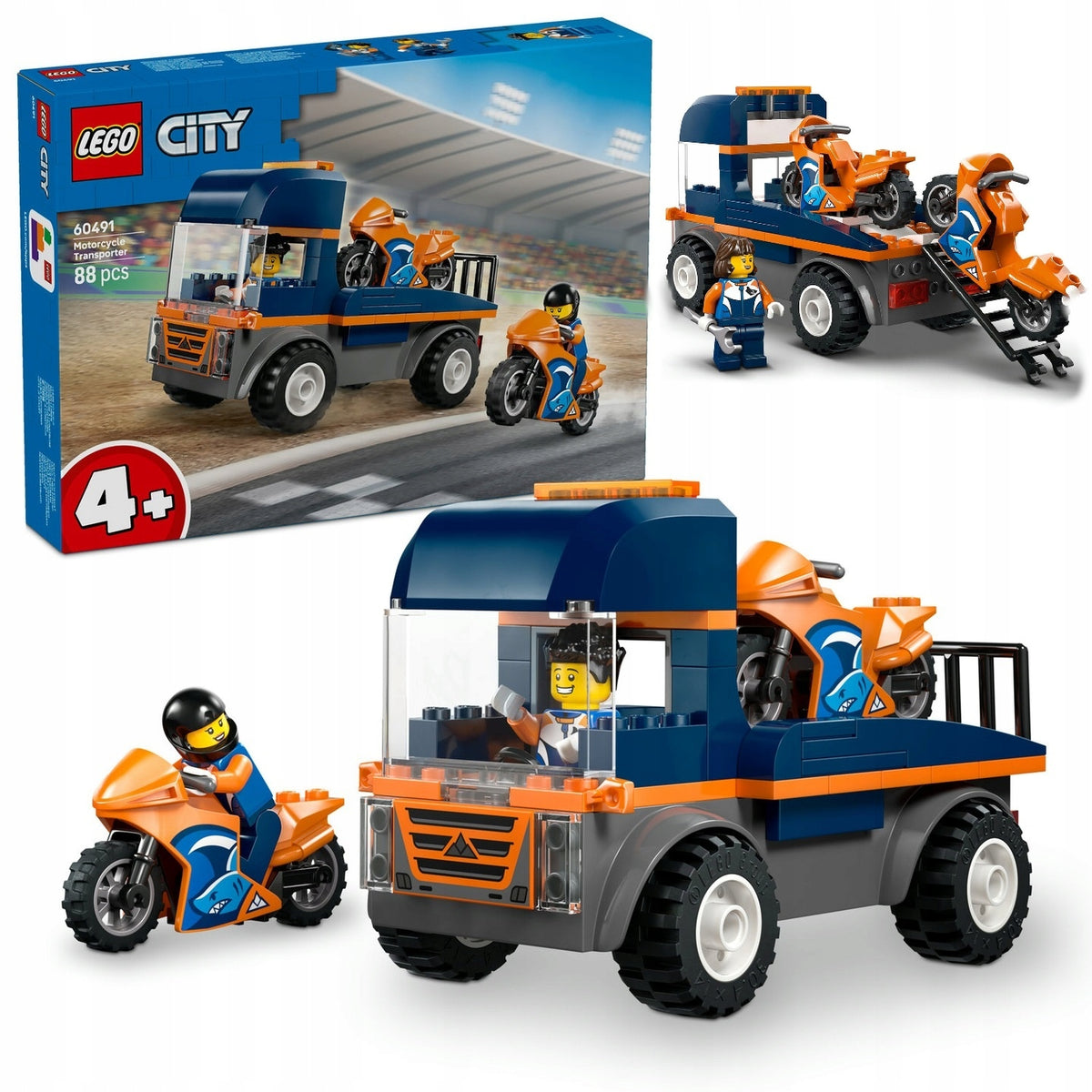 BLOCKS LEGO CITY 60491 TOW TRUCK FOR CHILDREN'S MOTORCYCLES + CATALOG LEGO IN PDF
