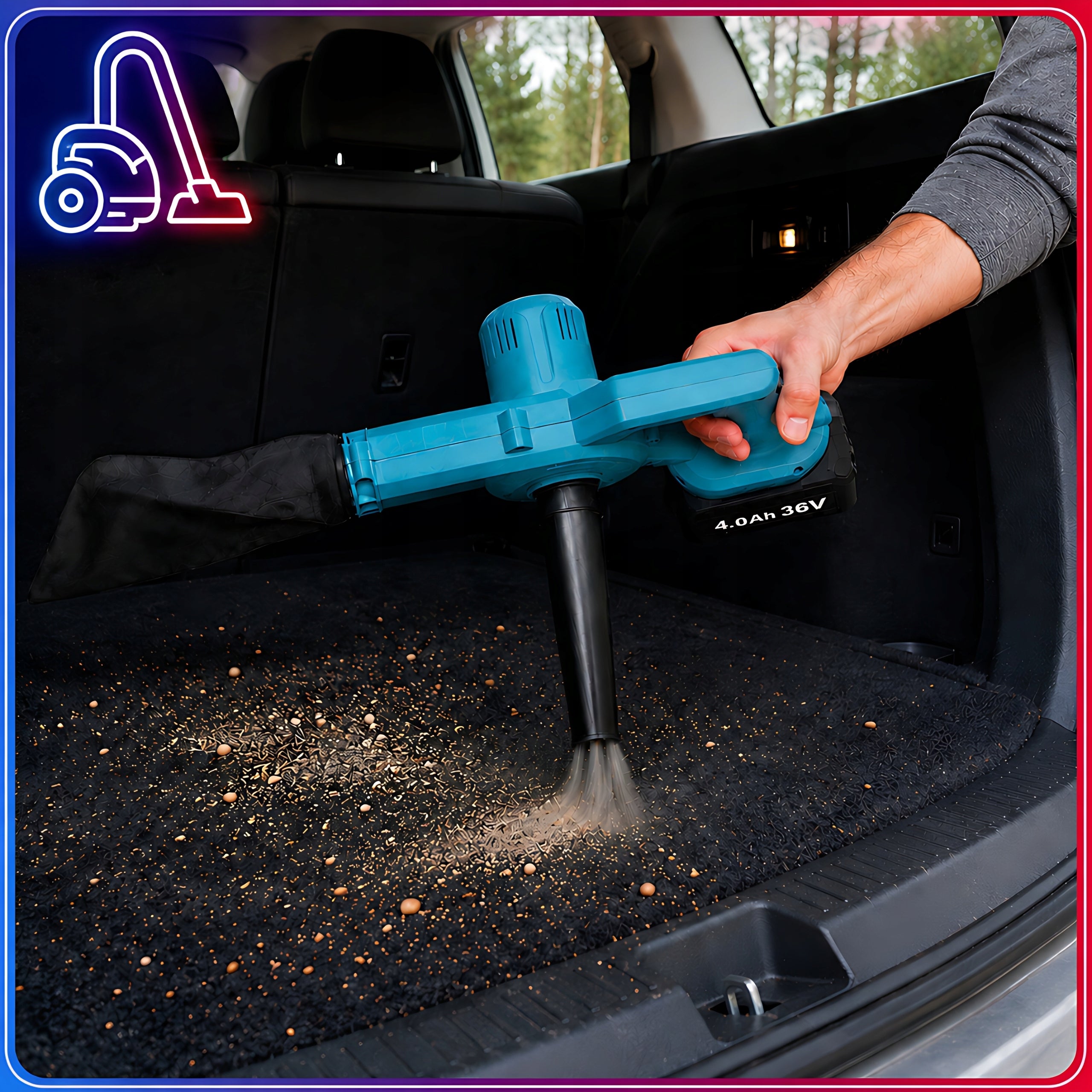 BLOWER CORDLESS VACUUM CLEANER FOR GARDEN DEHUMIDIFICATION SNOW LEAVES 2in1 AKU Output 5.2 m3/min