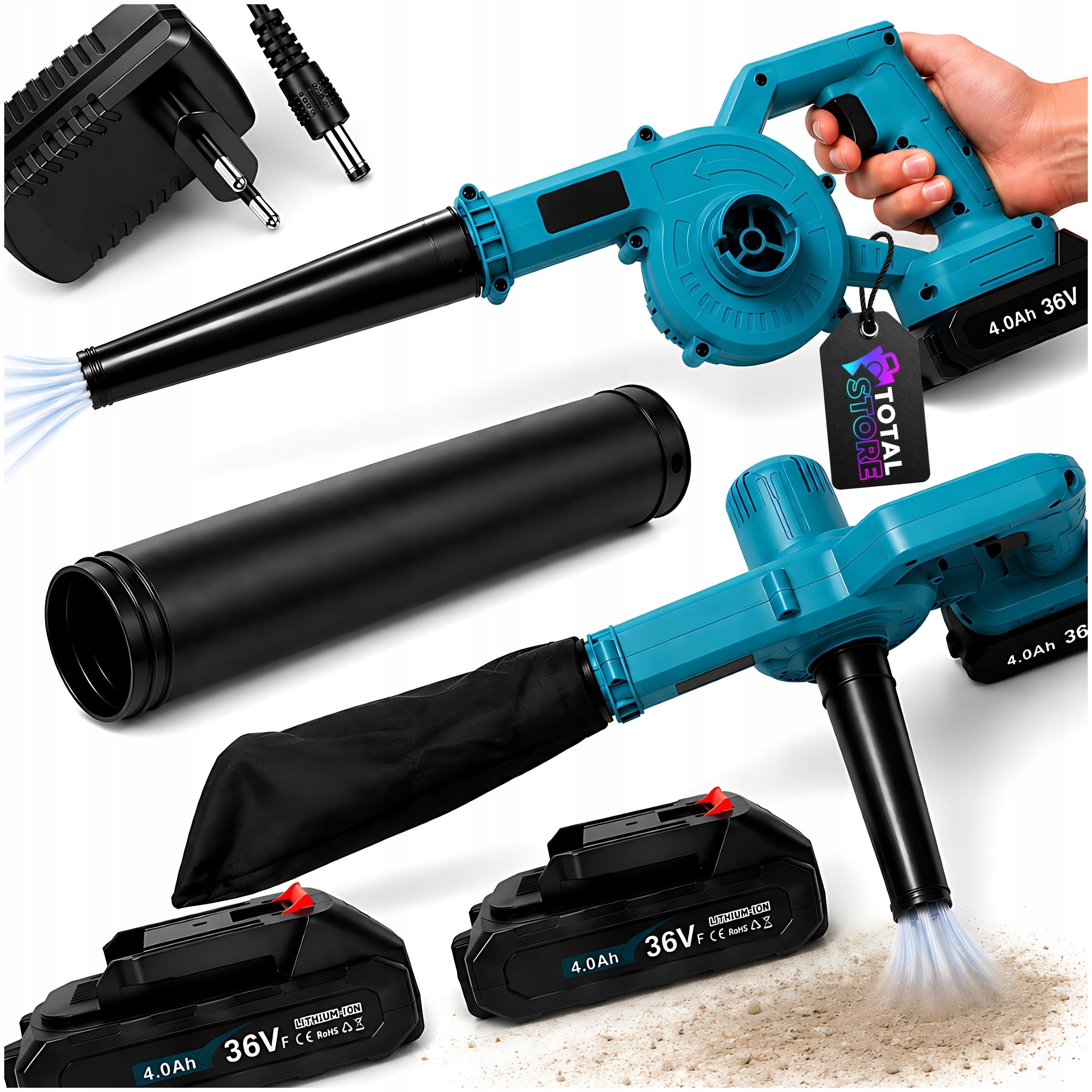 BLOWER CORDLESS VACUUM CLEANER FOR GARDEN DEHUMIDIFICATION SNOW LEAVES 2in1 AKU