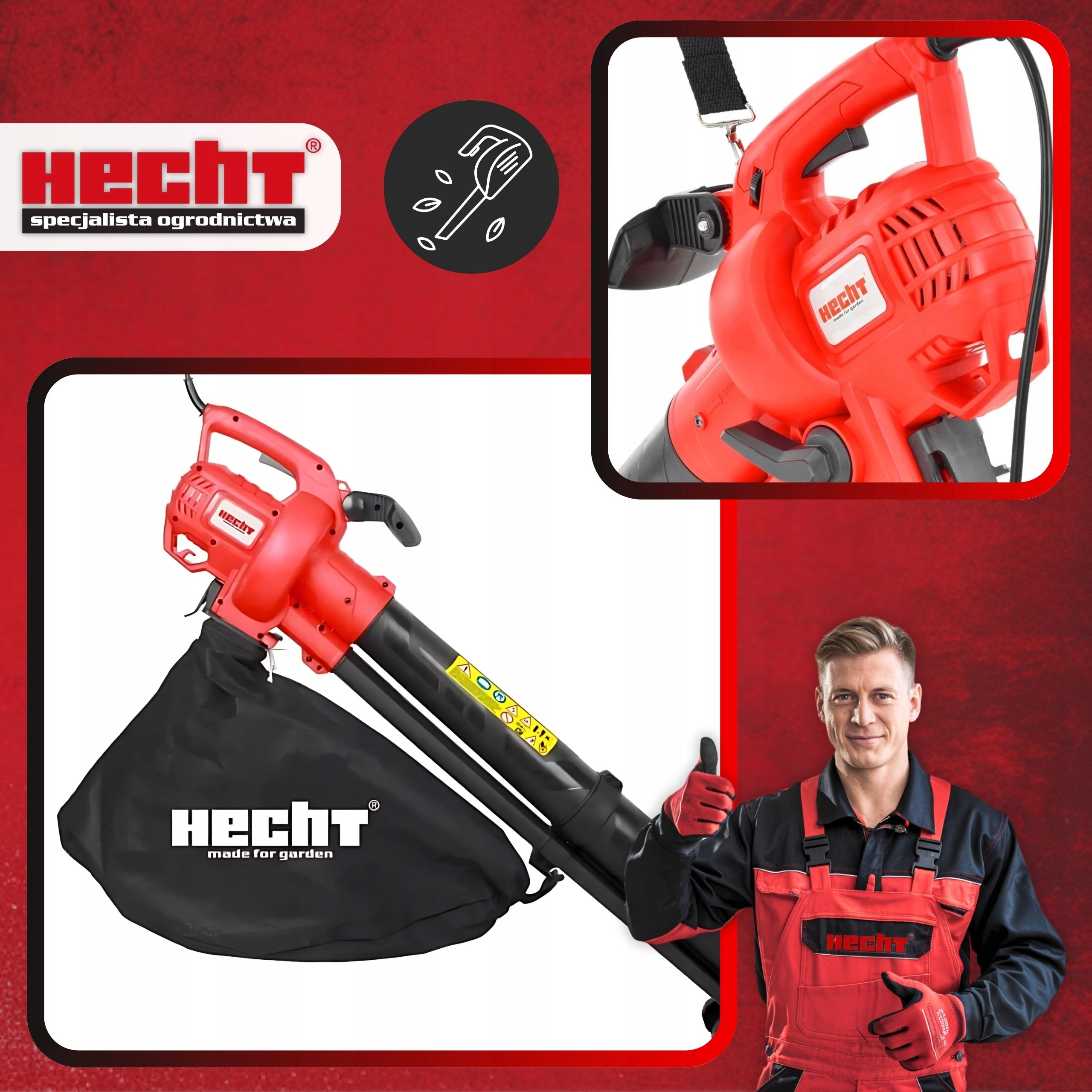 BLOWER ELECTRIC VACUUM CLEANER FOR SNOW LEAVES GARDEN HECHT3003 POWER 3300W Brand Hecht