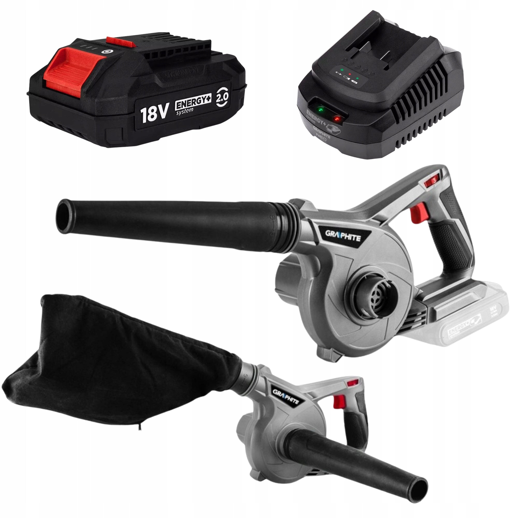 BLOWER VACUUM CLEANER 2in1 + AKU 2AH + ENERGY CHARGER