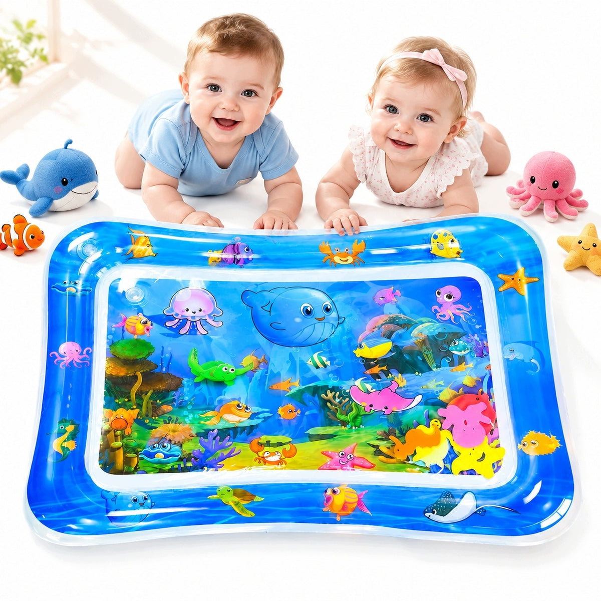 BLOWING SENSORY WATER MAT FOR BABIES BLUE TOY
