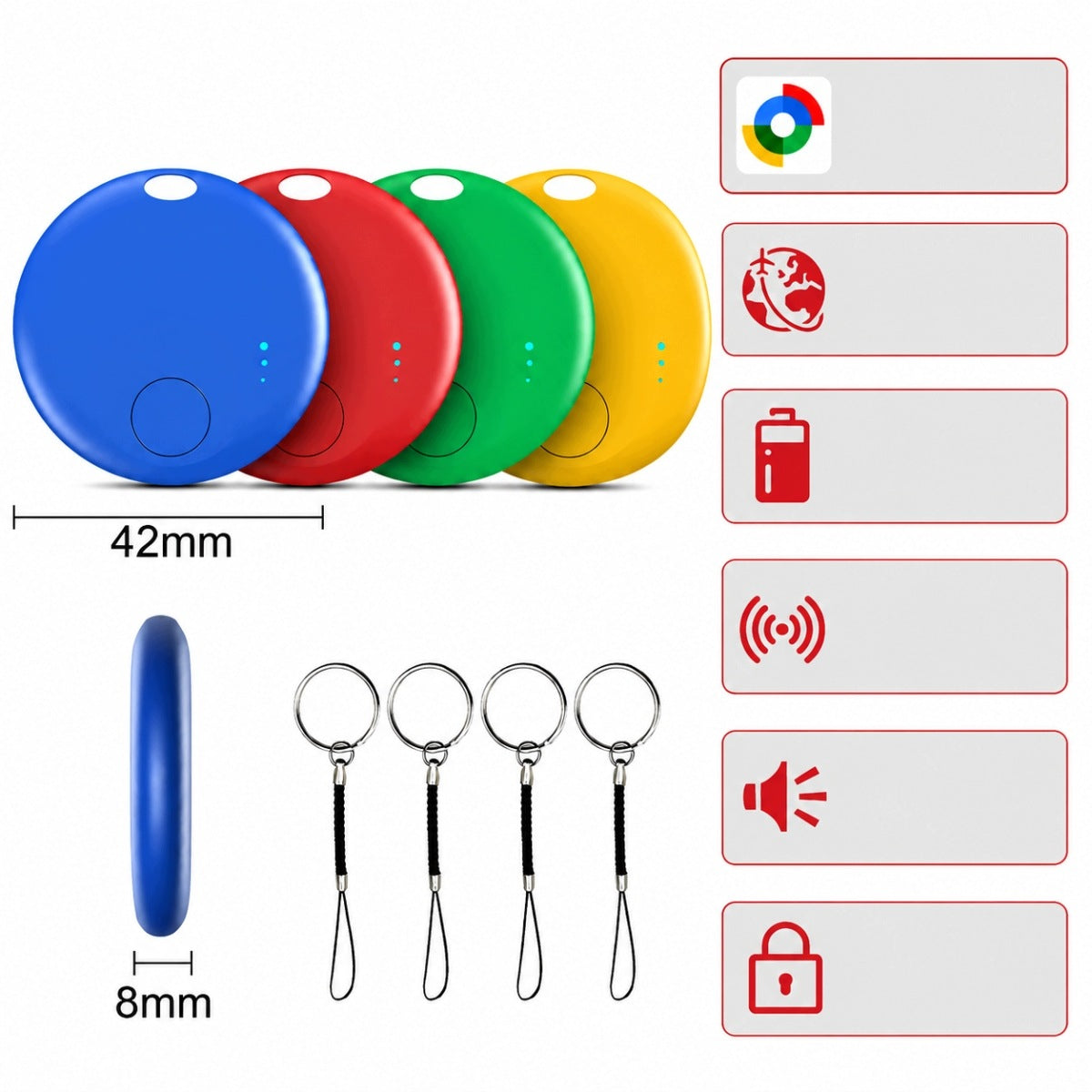 BLUETOOTH LOCATOR 4 PCS ONLY FOR ANDROID WITH SOUND FUNCTION Brand no brand