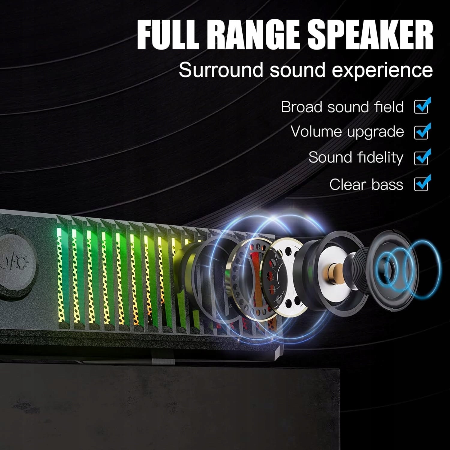 BLUETOOTH RGB LED COMPUTER SPEAKERS WITH MICROPHONE Packaging status original