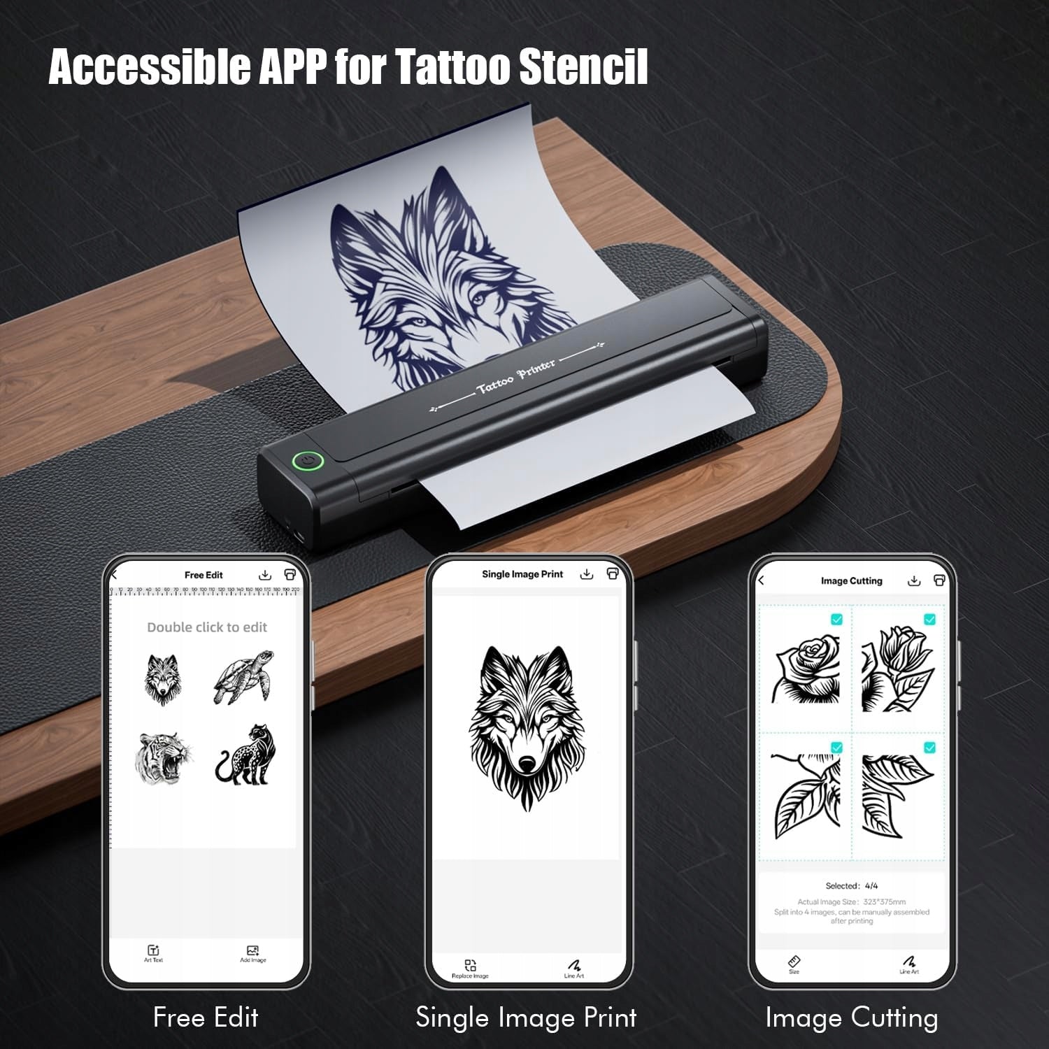 BLUETOOTH THERMAL TATTOO PRINTER A4 TEMPLATES + 10 PAPERS Manufacturer code 5905064572904