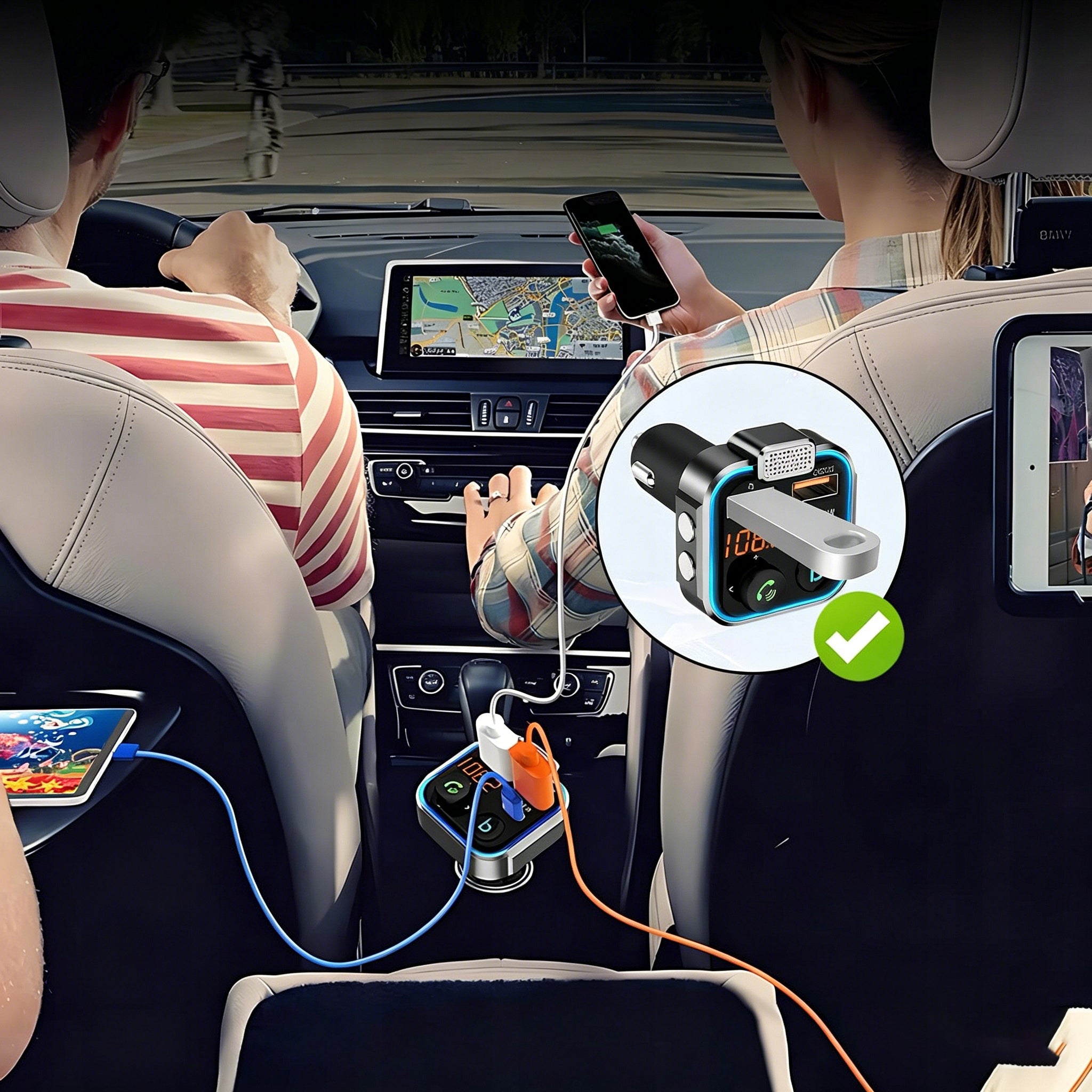 BLUETOOTH TRANSMITTER 5.1 FM USB CHARGER PD 20W QC 3.0 STRONG BASS MICROPHONE Manufacturer code BlueToothCar Handle