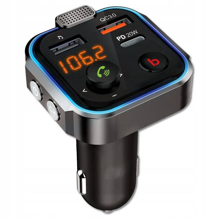 BLUETOOTH TRANSMITTER FM AUDIO USB PD FAST CAR CHARGER 12/24V Manufacturer code TRANSMITER FM BLUETOOTH 5.1