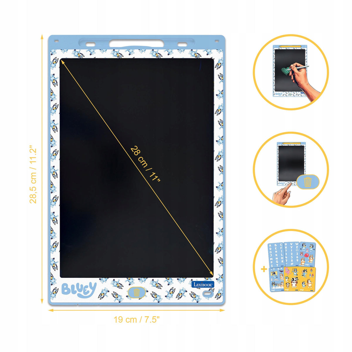 BLUEY - Blue 11’’ Multicolor Educational Tablet E-ink with Templates Manufacturer code CRT10BY