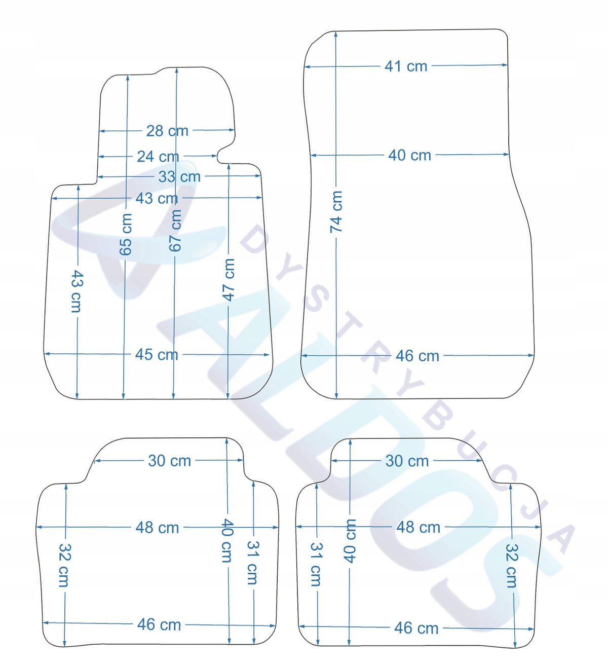 BMW 3 Series F30/F31 RWD 2012-02.2019r. Rubber mats GLEDRING. Manufacturer Gledring