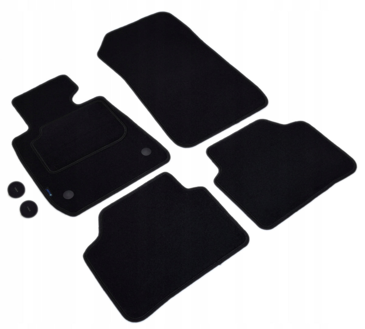 BMW E90/E91 2005-2012r.+RZEP Black Velour Rugs - Aldos. Silver PC Manufacturer Aldos