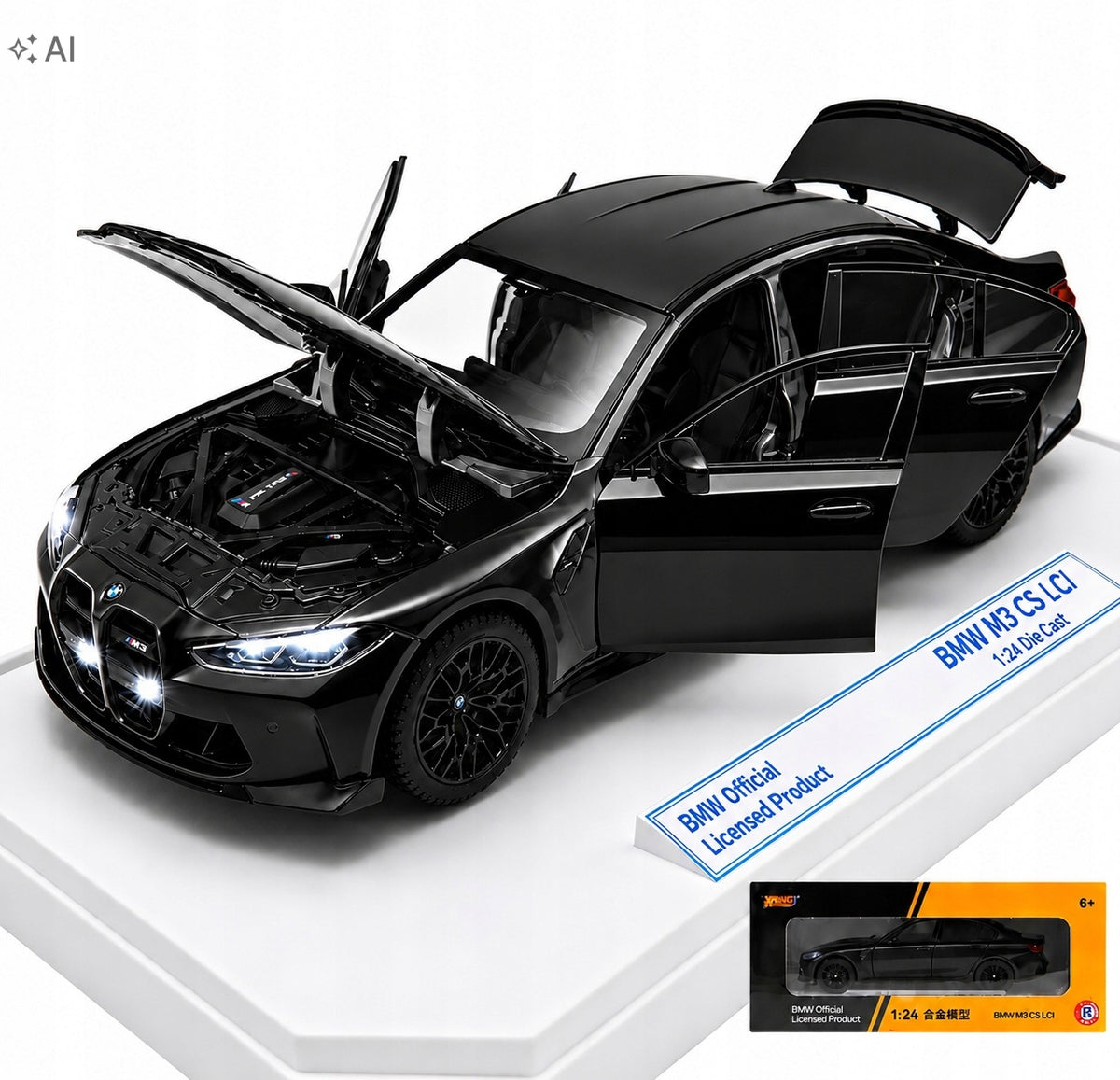 BMW M3 CS LCI 1:24 License BMW LED Lights Sound Auto MODEL GIFT Manufacturer code H2503