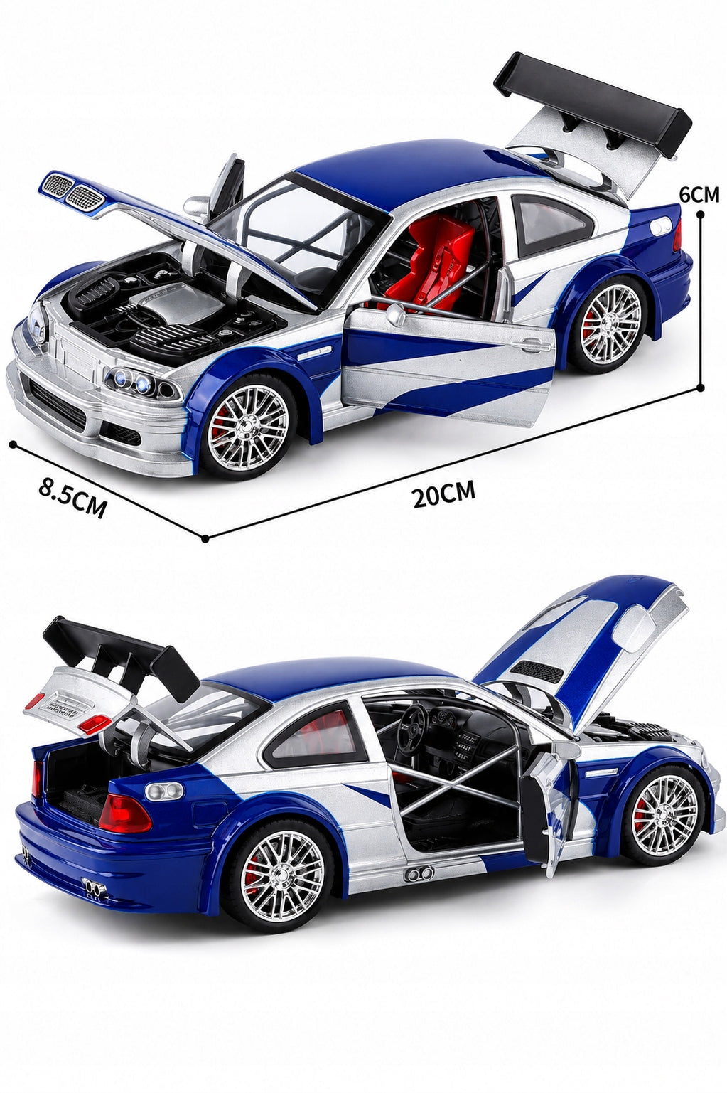BMW M3 GTR E46 1:24 Most Wanted Metal Auto LED Sound Model Gift Manufacturer code 24452