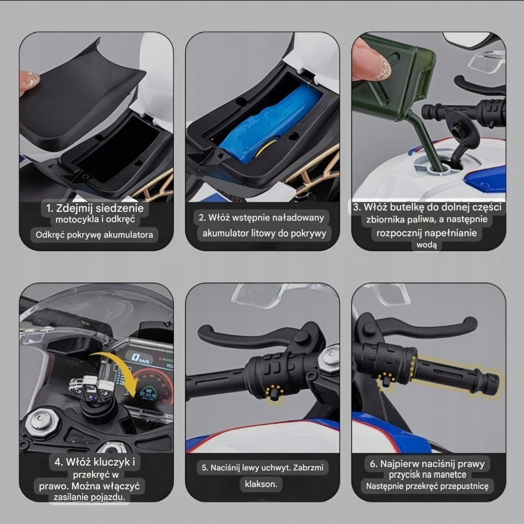 BMW S1000RR 1:6 Model Collectible Smoke LED Sound Wheel Drive Motorcycle Manufacturer code 323-3