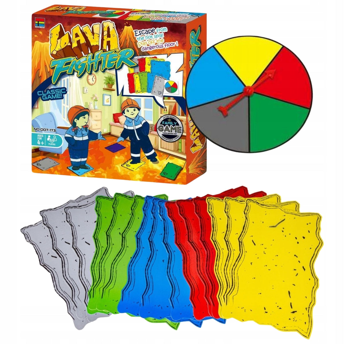 BOARD GAME FLOOR IS LAVA ARCADE COLORFUL FIELDS DRAWING DIAL