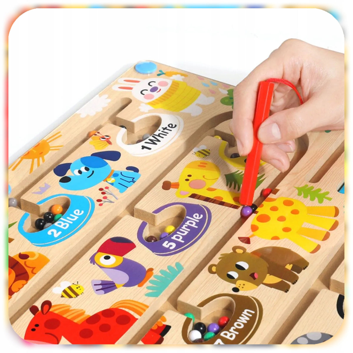 BOARD LEARNING COUNTING AND COLORS MAGNETIC MAZE WOODEN MONTESSORI Manufacturer code 007516