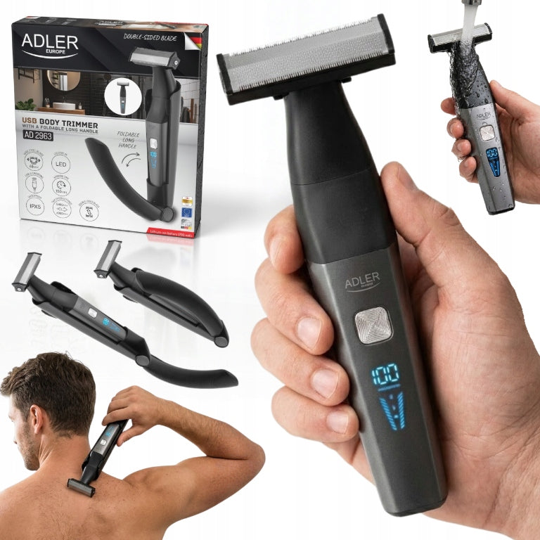 BODY TRIMMER WITH LONG HANDLE USB CLIPPER WATERPROOF