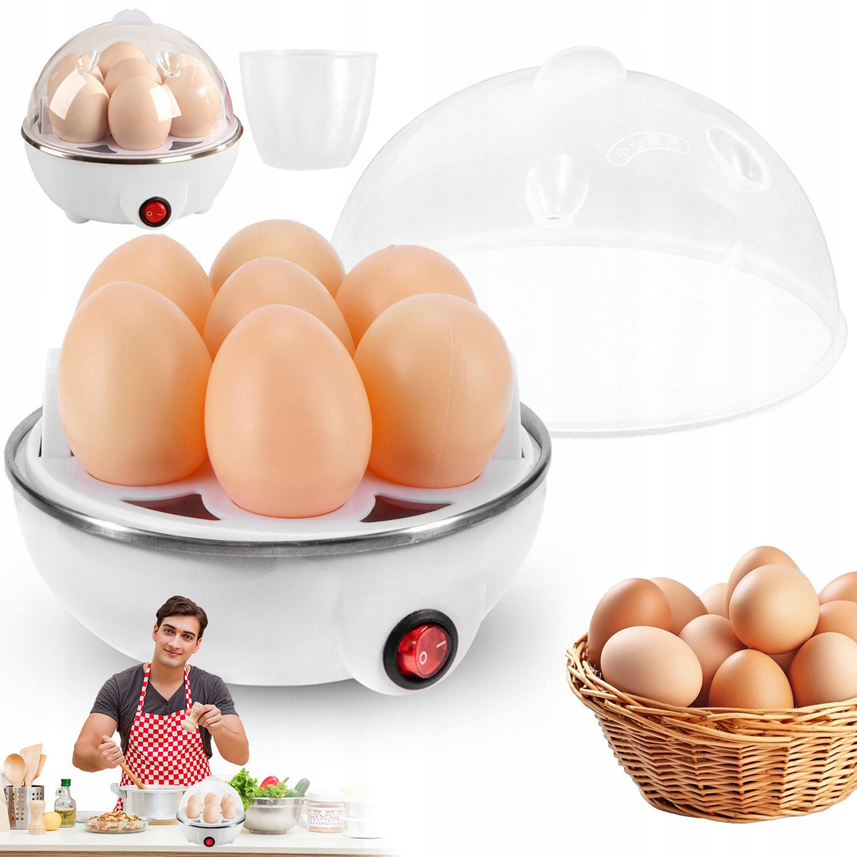 BOILED EGG COOKER PLUG UE STEAMED EGG COOKING