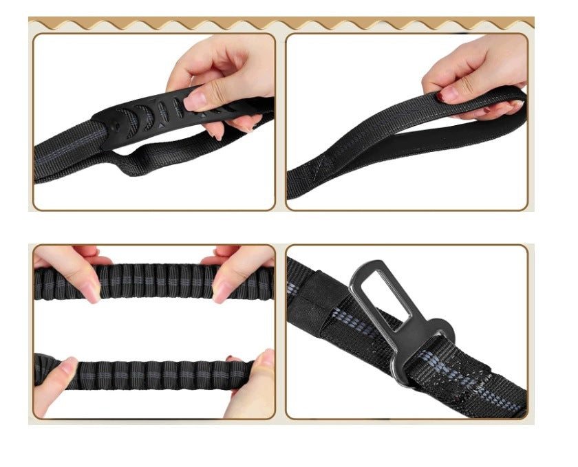BOJLY Dog Leash Bungee 1,2-1,8 m Tactical Reflective Black Manufacturer code Smycz czarna elastyczna amortyzująca BOJLY