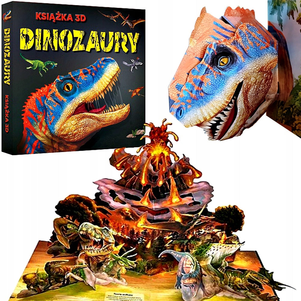 BOOK INTERACTIVE EDUCATIONAL SPATIAL MOVING ELEMENTS 3D DINOSAURS