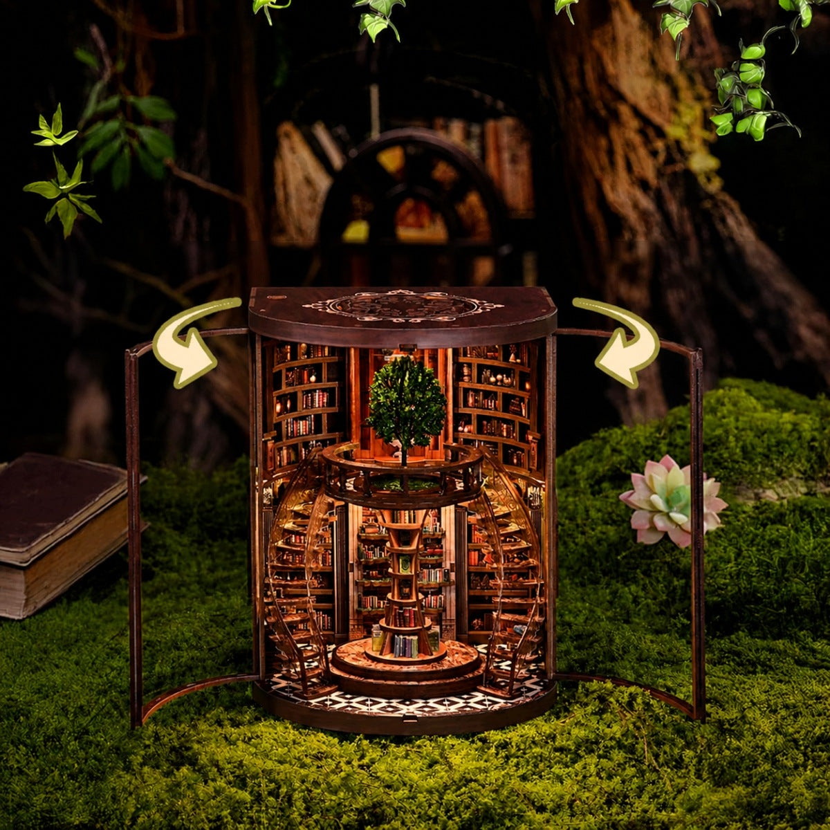 BOOK NOOK SET WOODEN DOLLHOUSE 3D MINIATURE DOLLHOUSE Number of items 1
