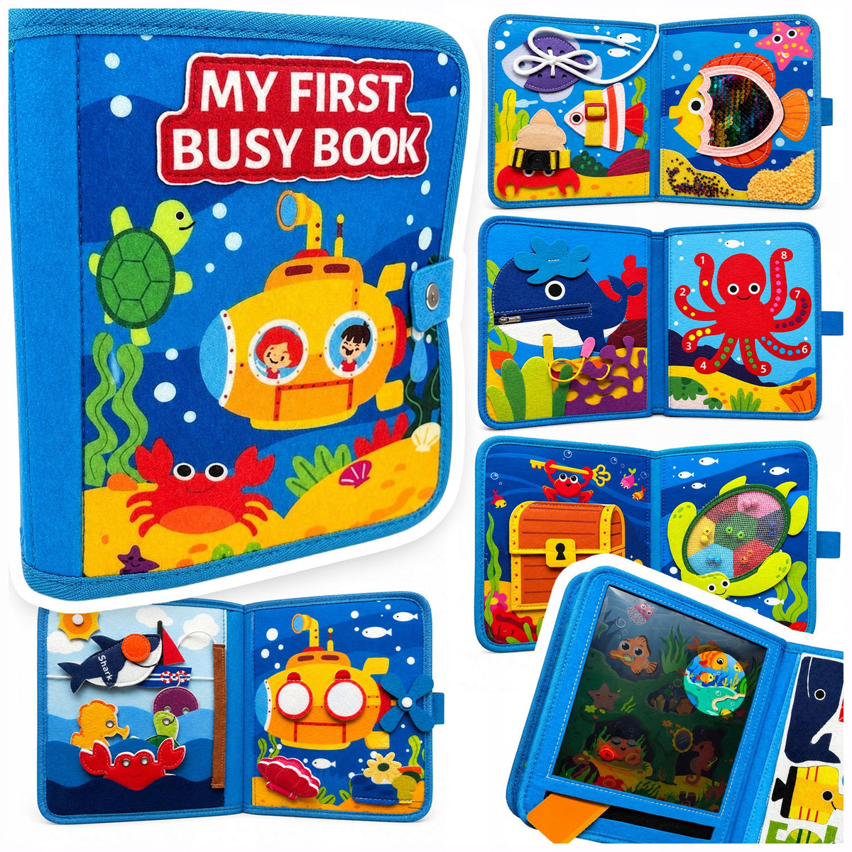 BOOK SENSORY MANIPULATION BOARD MONTESSORI EDUCATIONAL TOY