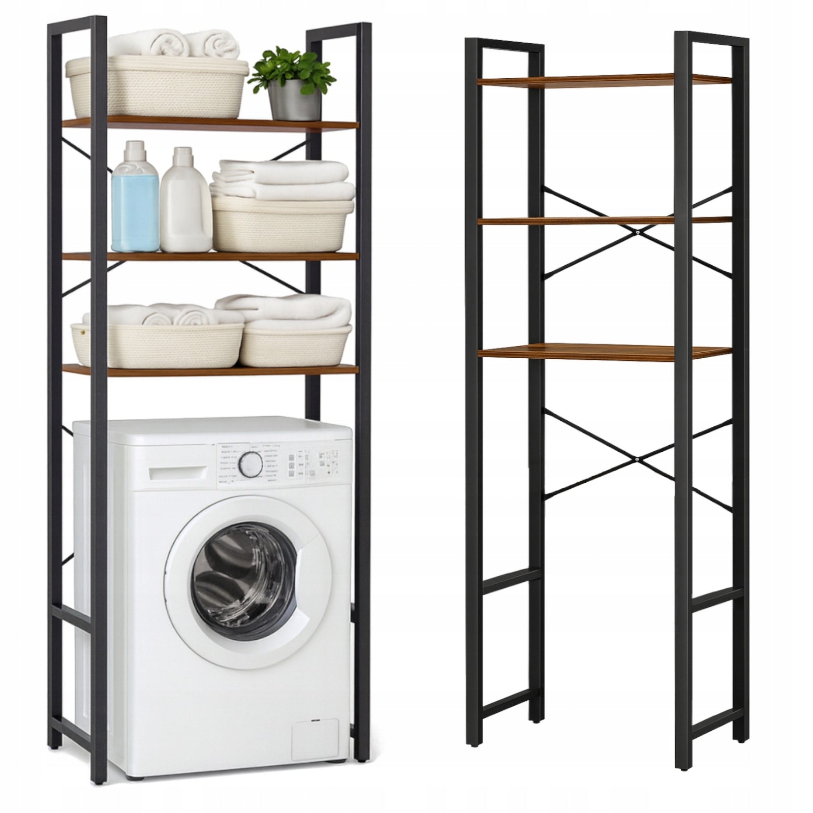BOOKCASE OVER WASHING MACHINE rustic LADDER FOR BATHROOM bronze SHELF vintage 186cm