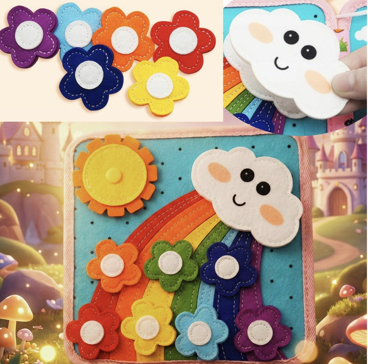 BOOKLET SENSORY MANIPULATION BOARD MONTESSORI EDUCATIONAL TOY Brand Magical
