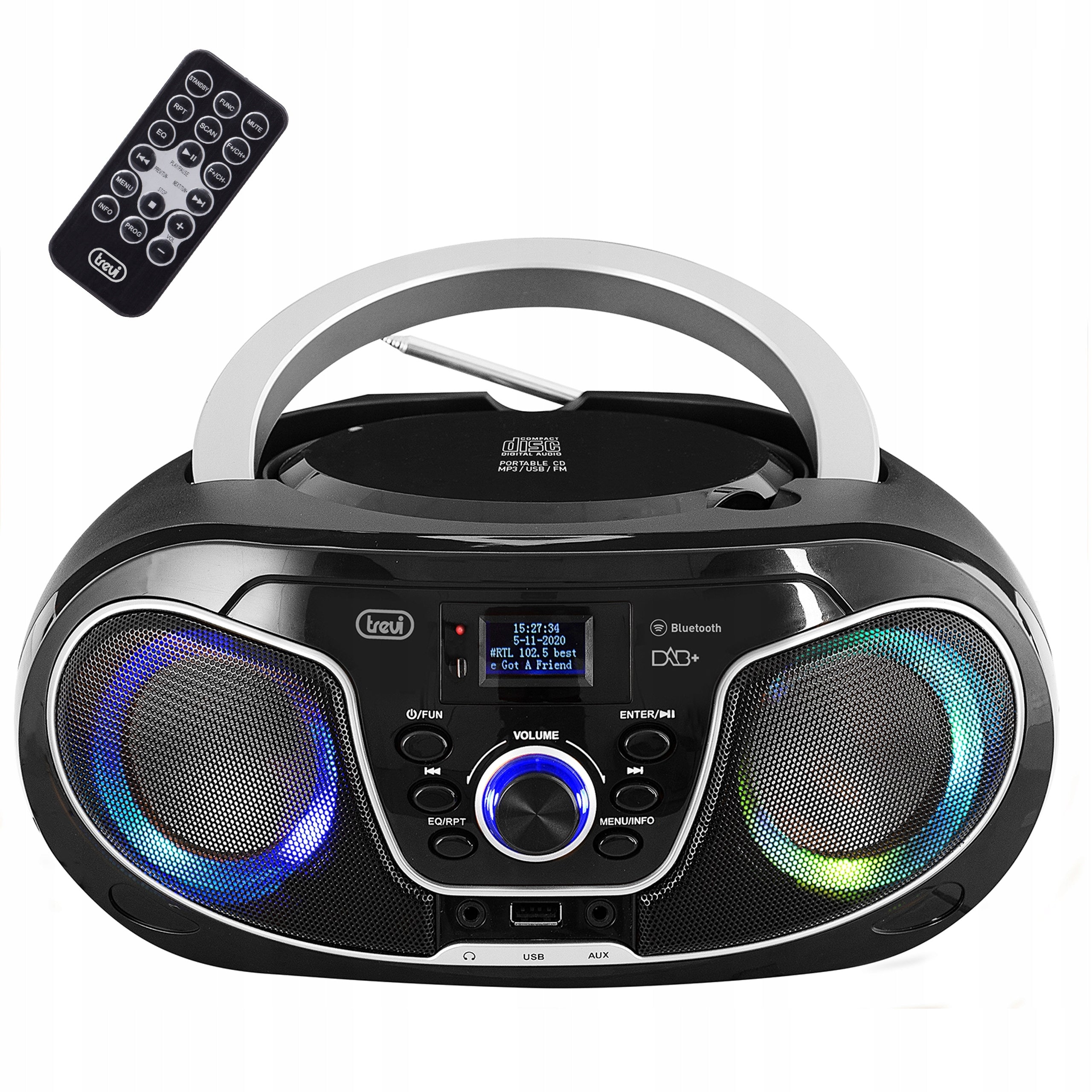 BOOMBOX PORTABLE RADIO DAB+ CD BLUETOOTH USB MP3 AUX-IN