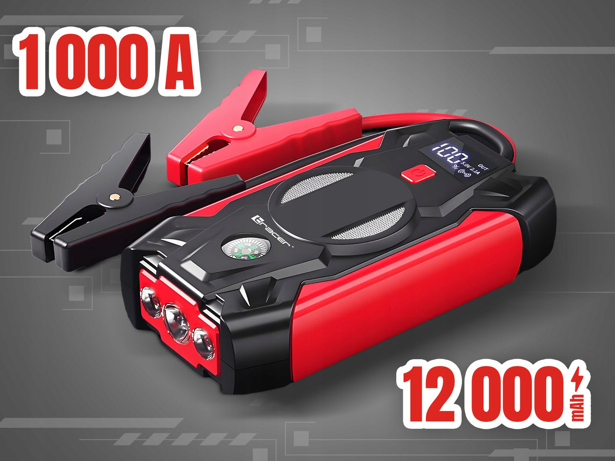 BOOSTER Jump starter TRACER 12000mAh Starter Powerbank Flashlight 1000A Brand Tracer